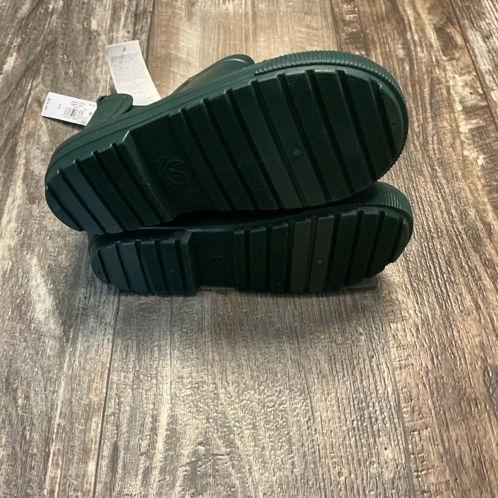 Kids Waterproof Chelsea Rain Boots in Dark Green Size 9/10 - Picture 12 of 16